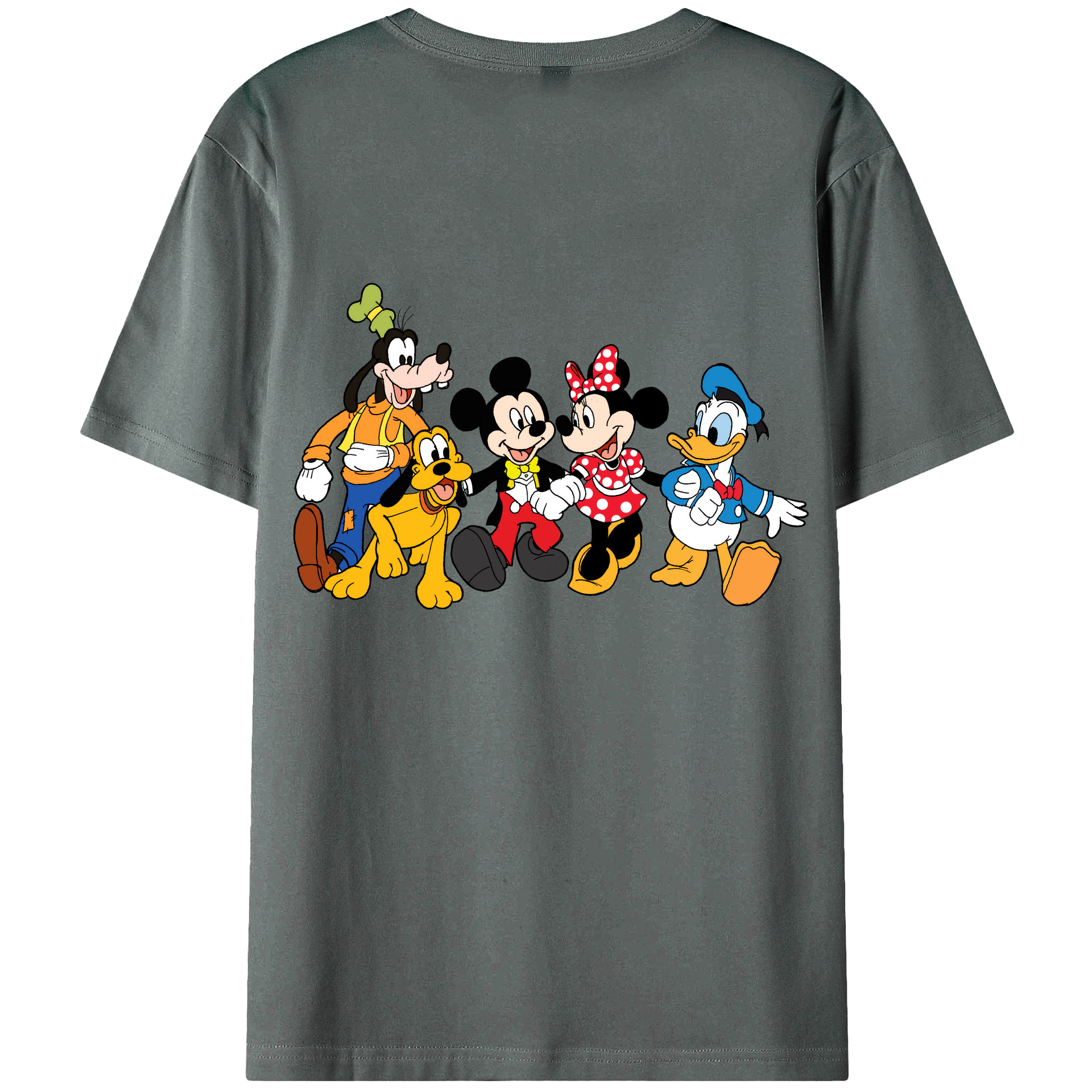（画像用） ミッキーマウス Mickey Mouse 綿100％ メンズ半袖Tシャツ（バックプリント） 通気性